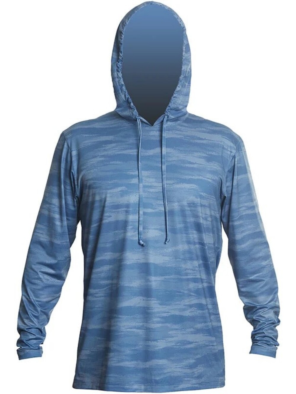 Anetik Azul Camo Low Pro Tech Hooded Long Sleeve Shirt UPF 30 Size 2XL